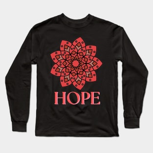 Hope Orange Mandala Long Sleeve T-Shirt